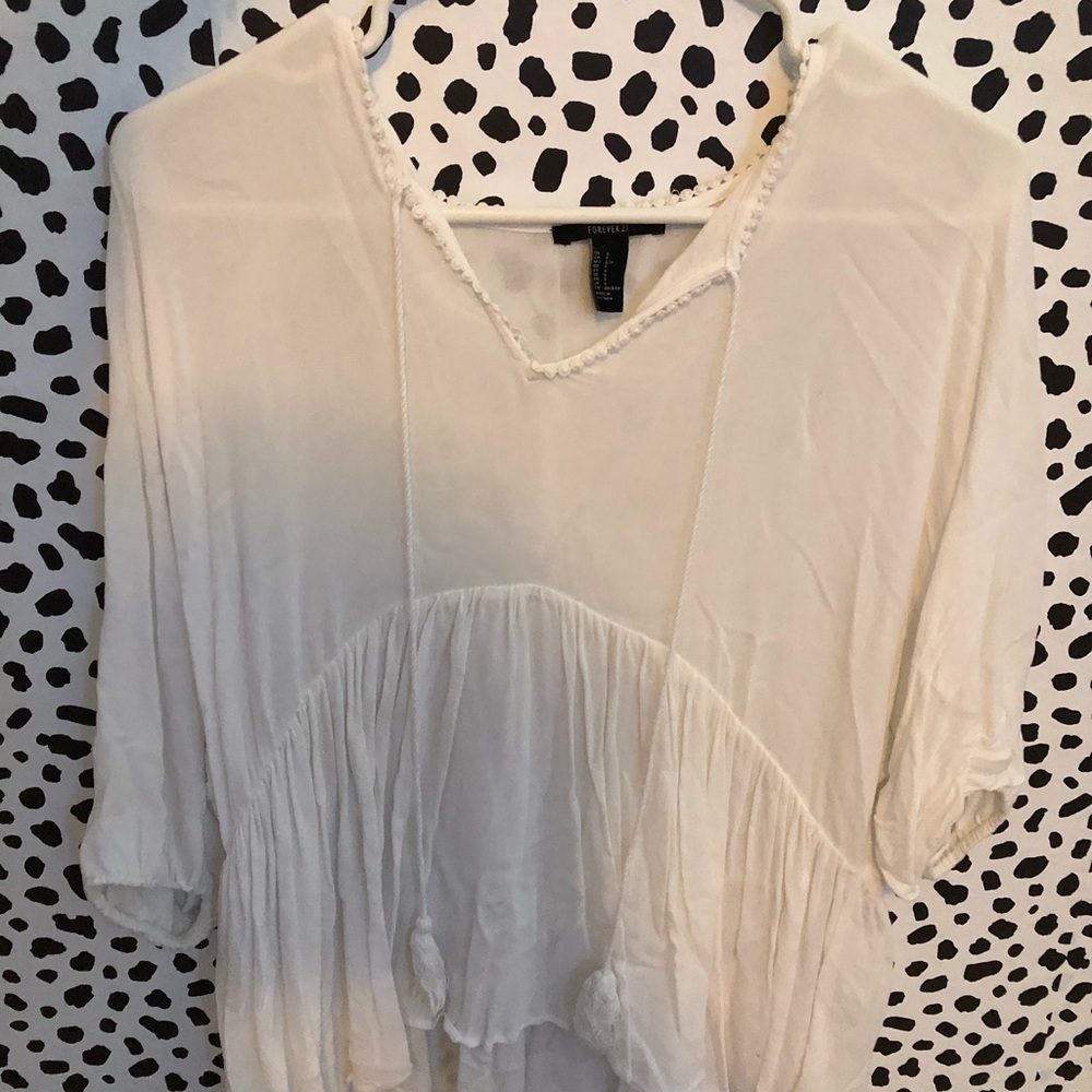 FOREVER 21 WHITE BLOUSE